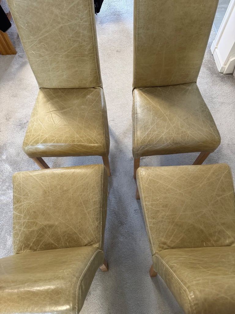 image for Set of 4 leather dining chairs
