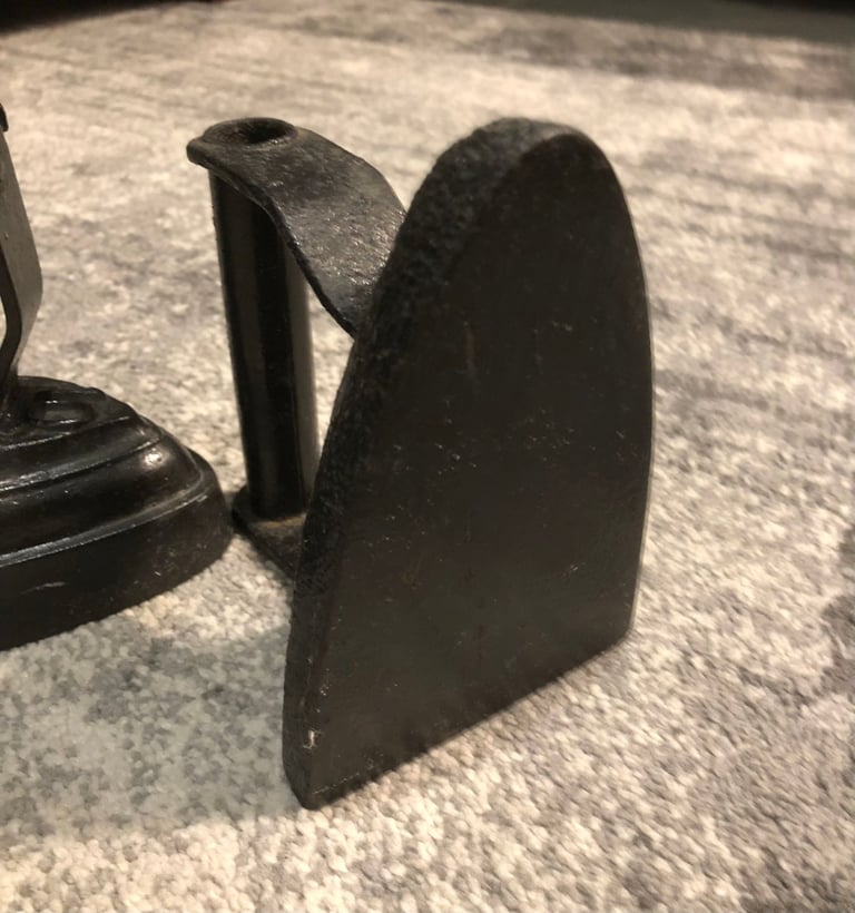Pair of Vintage Antique Flat Irons Cast Iron Forged Irons