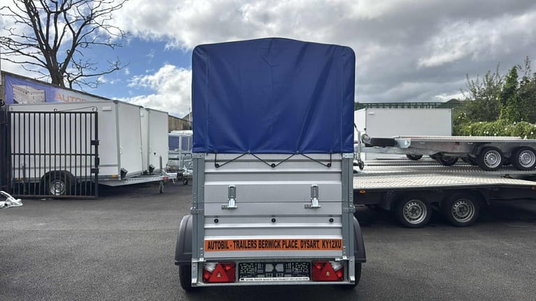 BRAND NEW 5ft x 4ft SINGLE AXLE DOUBLE BROADSIDE TRAILER WITH 80CM FRAME AND COVER 750KG