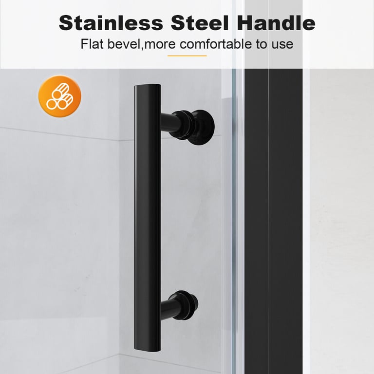 New Black Frameless Pivot Shower Enclosure + Tray 1000 x 700mm RRP £500 Our Price £335