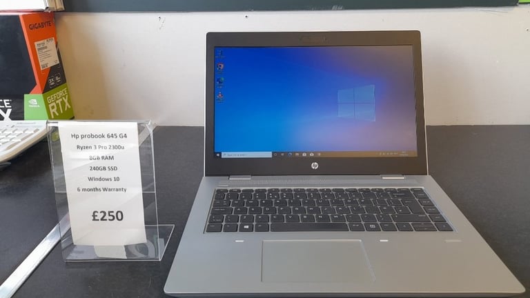 Hp Probook laptop windows10 8gb 250ssd+warranty