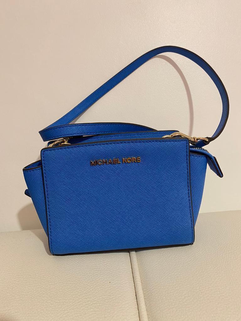 Michael kors blue satchel bag 