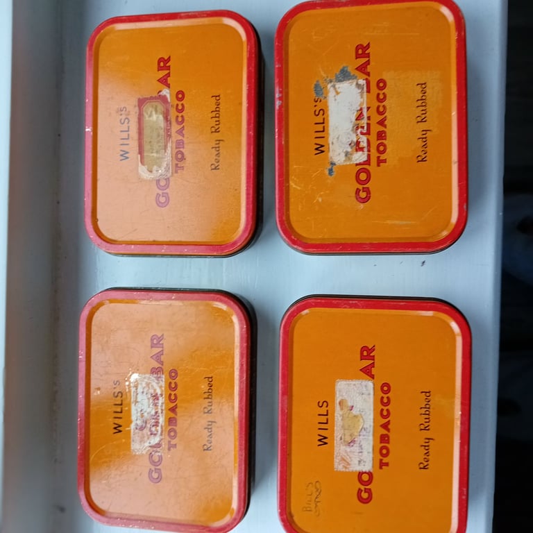 4 Wills's Cut Golden Bar Tobacco tin 