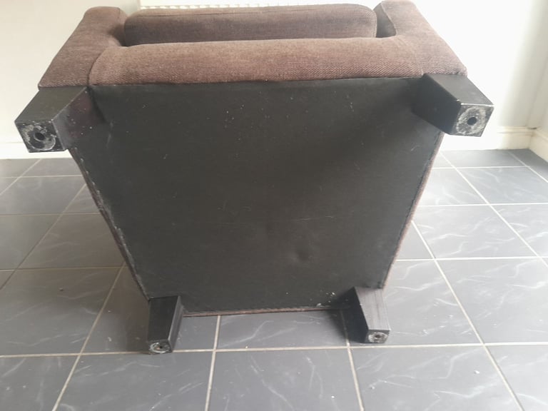 Large Ikea EKENAS Dark Brown Fabric Armchair . 