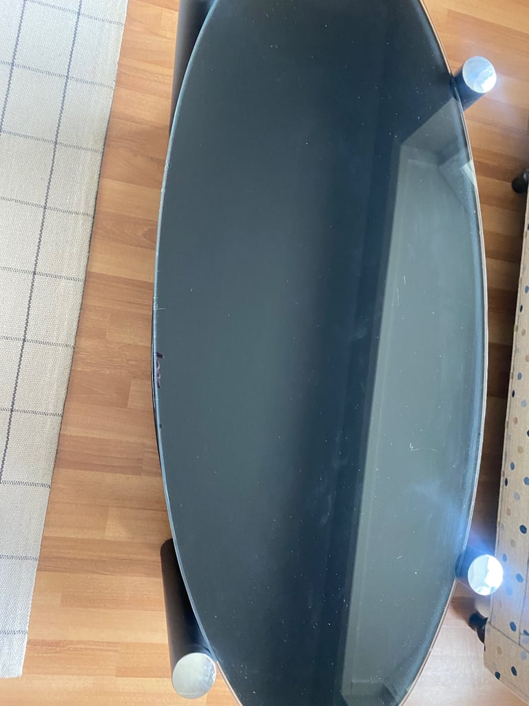 Black glass TV stand