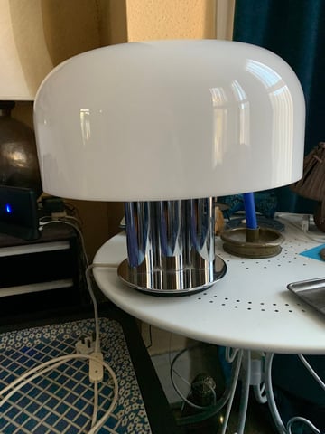 VINTAGE DESIGNER 70s MID CENTURY GUZZINI LAMP CHROME METAL