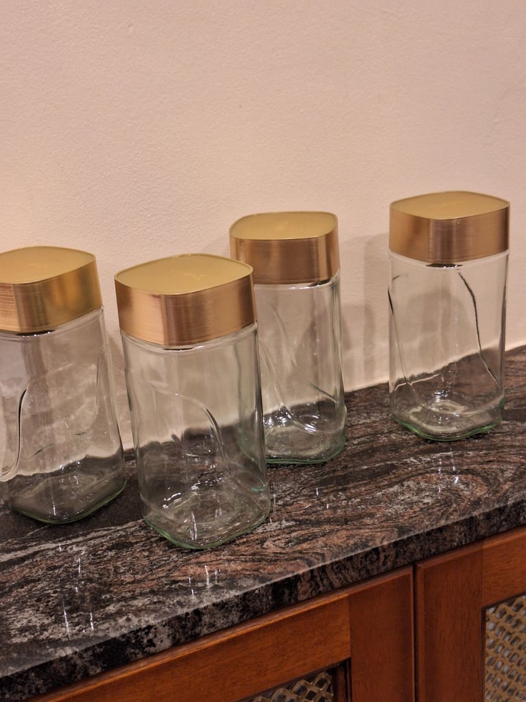 image for 5 glass jars with gold lids  750mls
