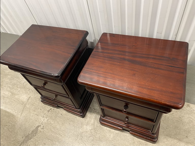 Solid Mahogany Bedside Cabinets - Very good condition