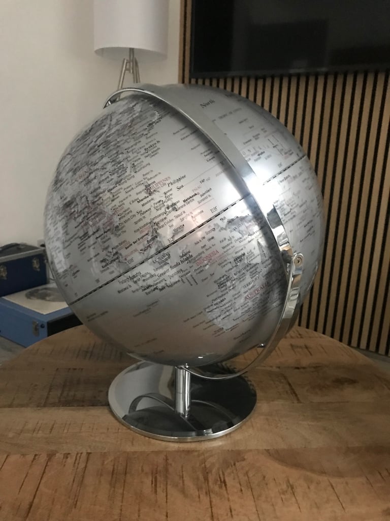 image for silver world globe