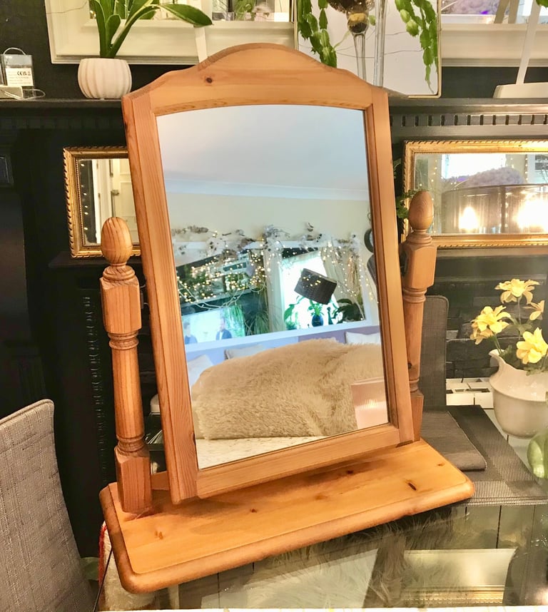 Dressing table mirror  Adjustable wooden stand alone dressing table mirror 