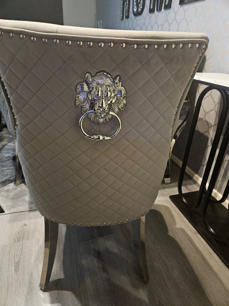 Marble dining table and 8 chairs