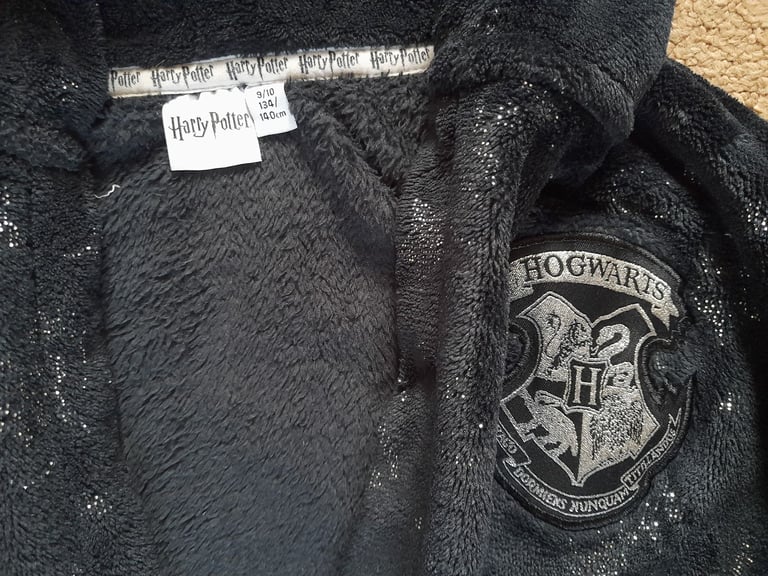 Harry Potter Dressing Gown - Black with Silver detailing