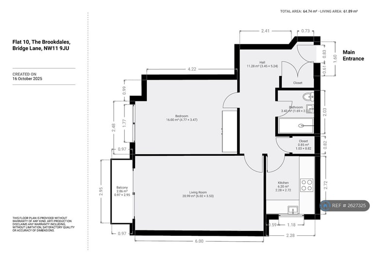 1 bedroom flat in The Brookdales, London, NW11 (1 bed) (#2627325)