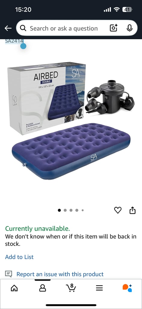 Airbed - Electric Air Pump Waterproof Inflatable Mattress (Double + AC Pump), 