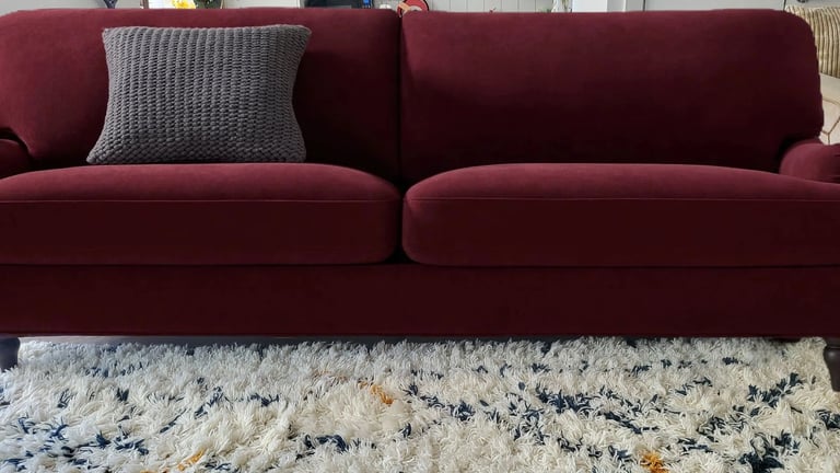 image for Luxury 3 Seater Velvet Sofa in Berry Matte Colour