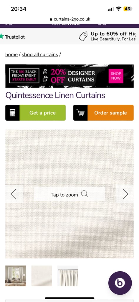 image for 1x linen curtain 