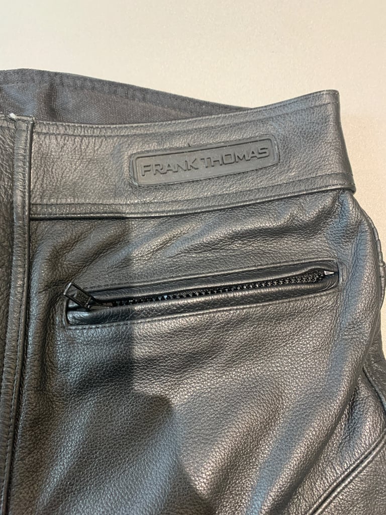 Frank Thomas leather biking trousers 
