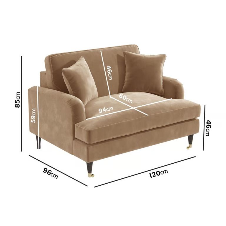Luxury Loveseat Velvet Small Sofa