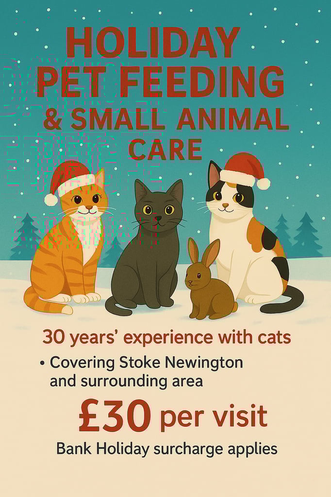 Holiday Pet Feeding & Small Animal Care – Xmas & New Year Limited Spaces available. 