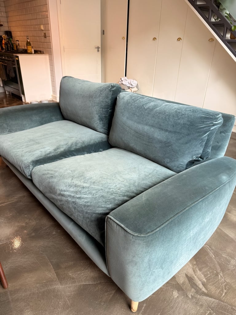 LOAF sofa for sale! Strudel medium sofa in Mermaid plush velvet