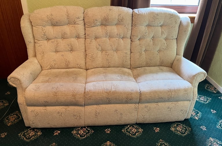 image for Small three piece sofa with 1 rise and recline chair and 1 standard chair