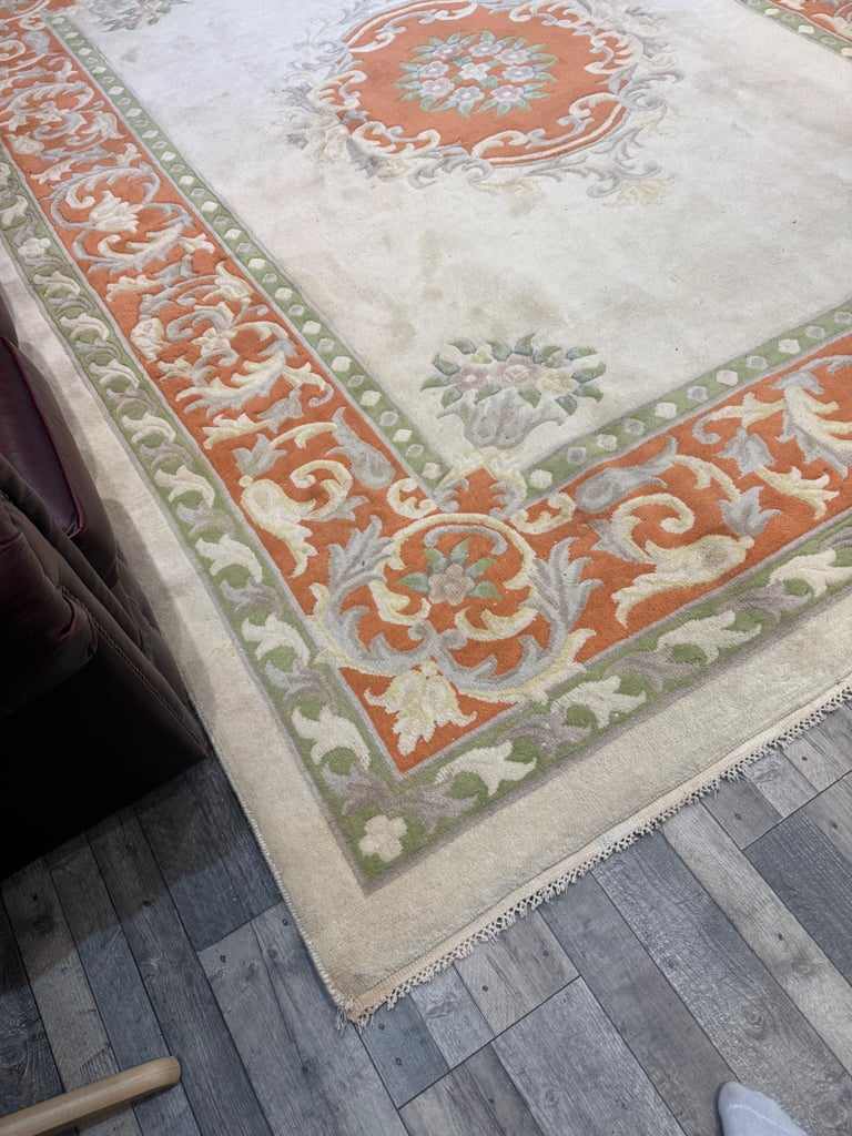 Extra large handmade oriental rug 370x 280 cm