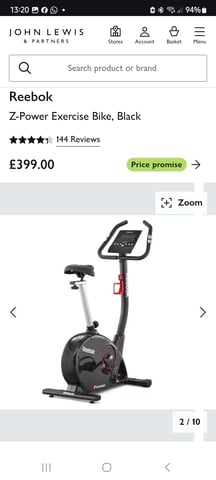 Reebok Z power electric exercise bike like new £120, cost £399 few