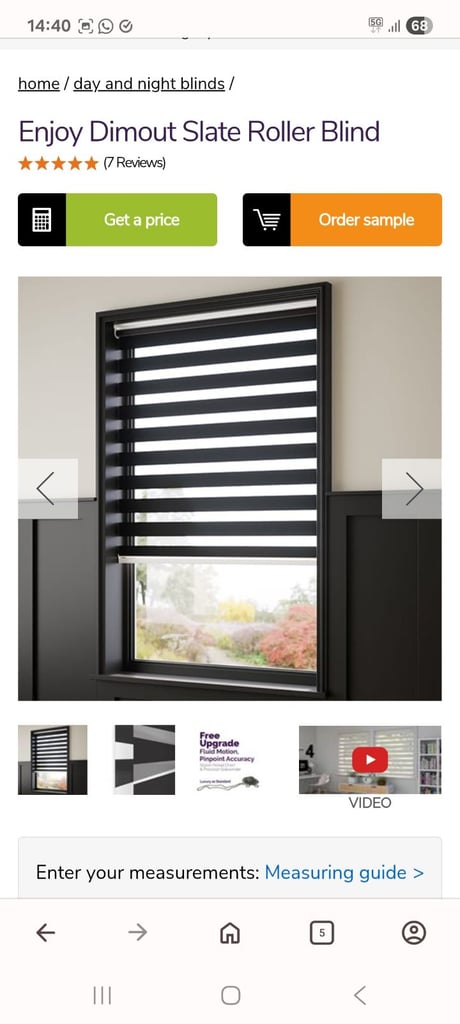 2 x day and night roller blinds black