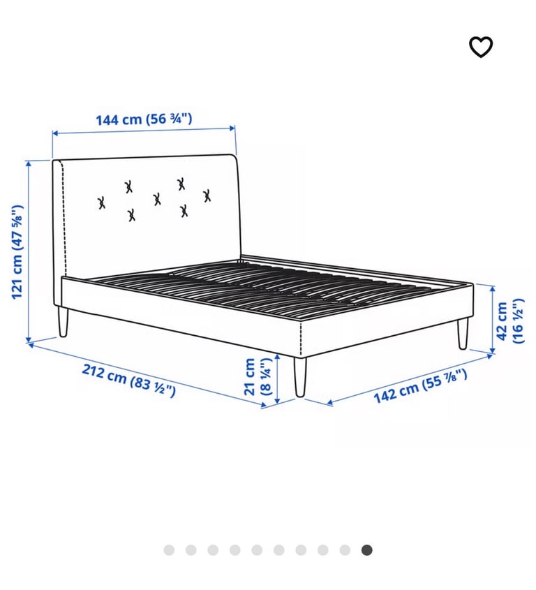 IDANÄS Upholstered bed frame - double 