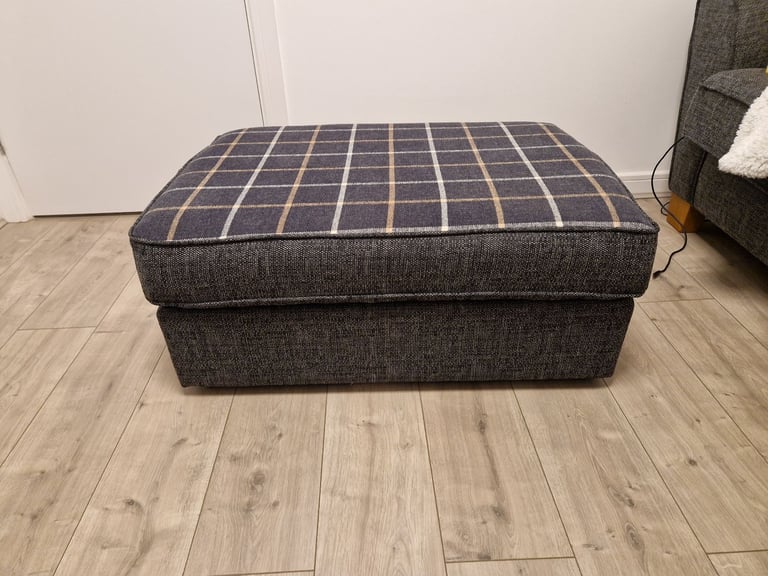 image for Grey check foot stool