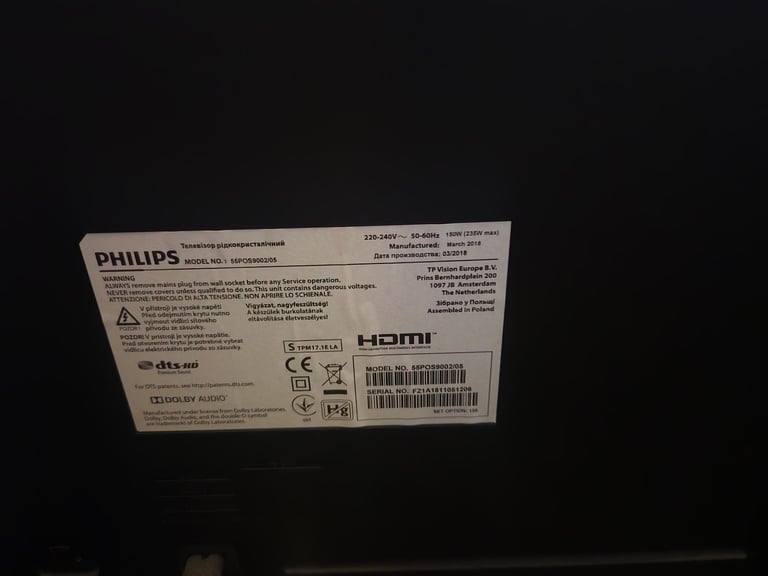 Philips TV 55 inch ambient light 