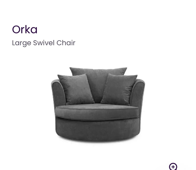 image for DFS orka grey swivel chair 