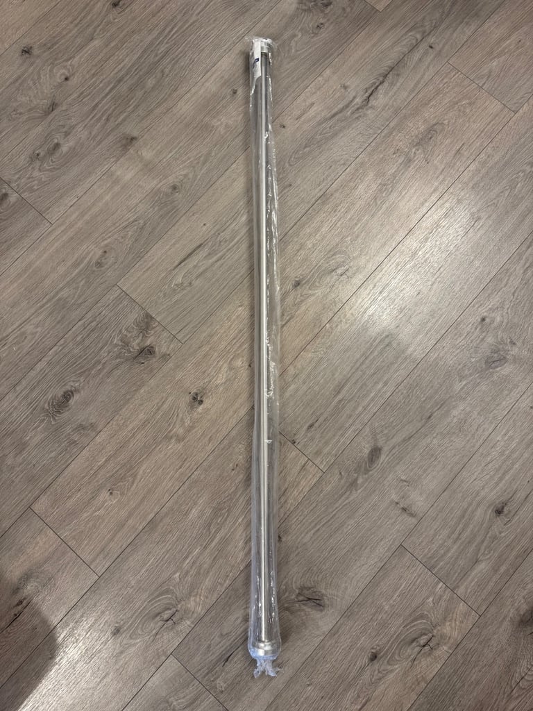 image for New Fixed Length Metal Shower Pole / Bath Curtain Rail - 121cm (47.5") Chrome