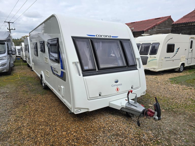 2014 Compass Corona 574 4 Berth Fixed Single Beds Caravan, Motor Mover
