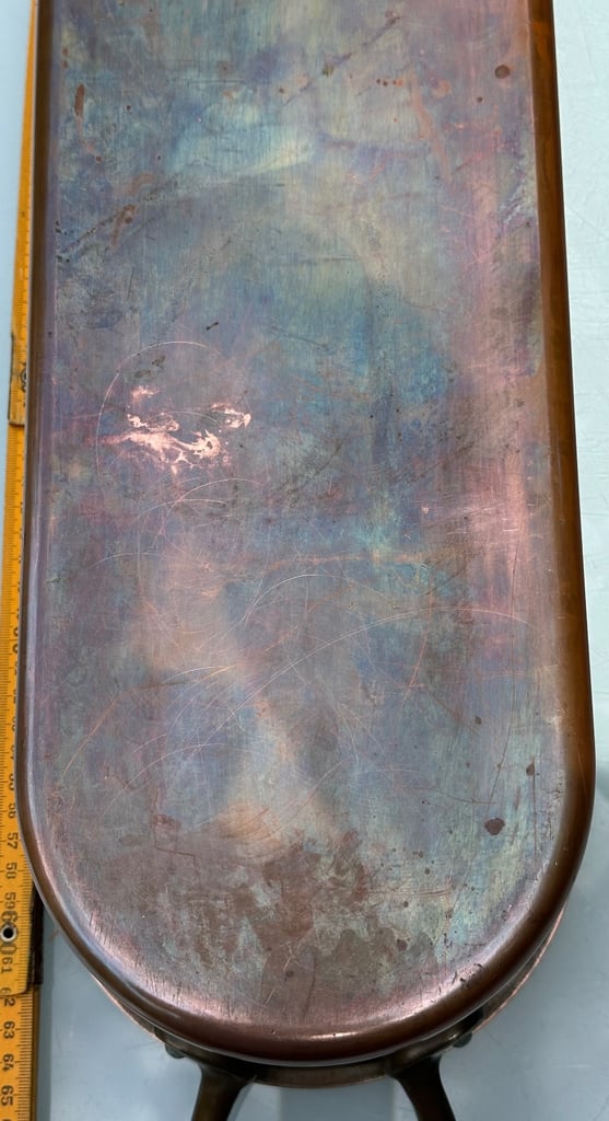 LARGE VINTAGE FRENCH COPPER FISH KETTLE, POISSONIERE, POACHER, L70cm - TOURNUS FRANCE - WILL POST!