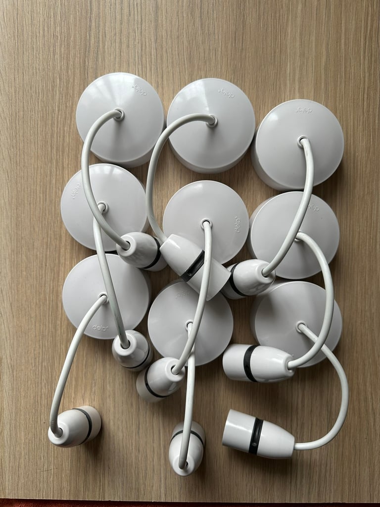 9 x Deta 150mm 6" BC Safety Ceiling Pendant with Decorators Cover