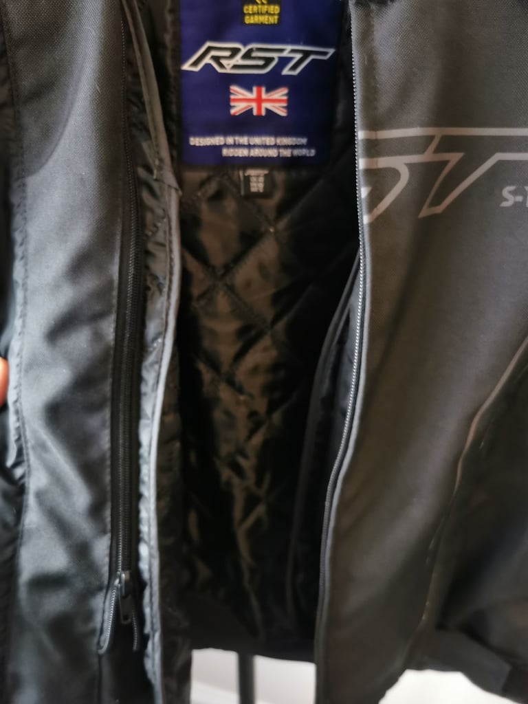 Men's Small Motorbike Jacket RST S-1 CE Textile Jacket - Black