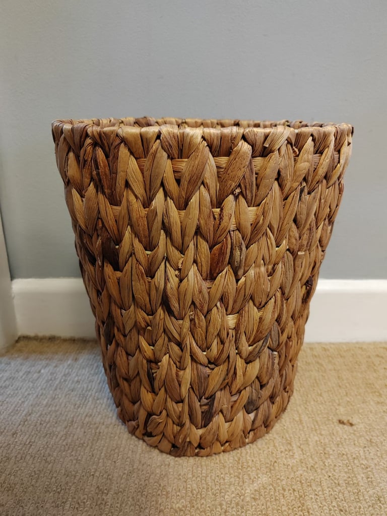 image for Lovely woven waste paper basket, excellent condition