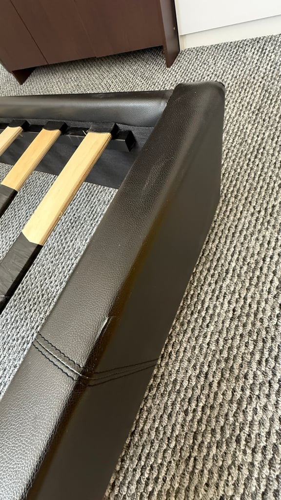 Double bed and mattress / Black bed frame