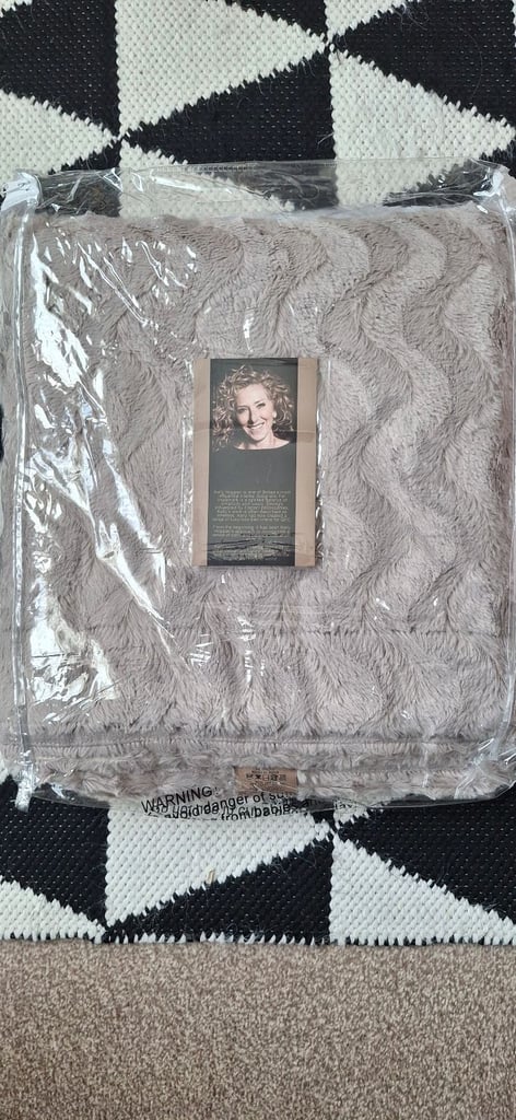 Kelly Hoppen Taupe Faux Fur Throw
