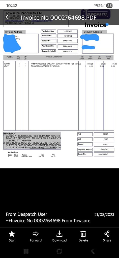 Kampa Prestige Caravan Cover 14' - 17'