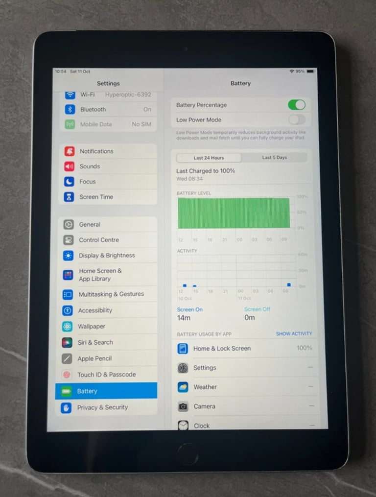 Apple iPad 6th Gen 9.7inch; 2018, A1954 128GB (Black/Silver) Wi-Fi and Cellular 