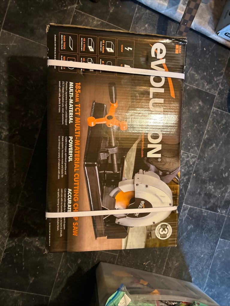 Evolution 185mm TCT multi material cutting chop saw - brand new sealed 