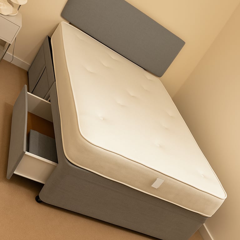 image for Affordable Divan Bed with Upholstered Headboard and Storage for Modern Interiors