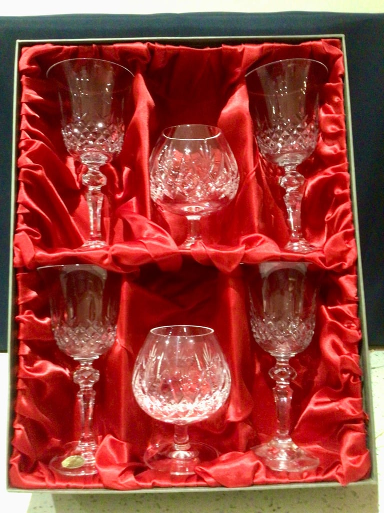 image for Set of Elegant Lead Crystal Glasses