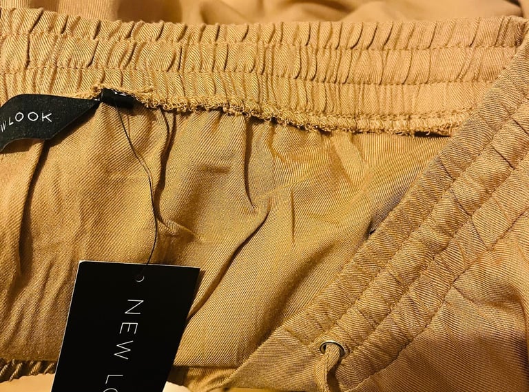 New Look Camel/Brown Cuffed Ankle Joggers - Size 12.