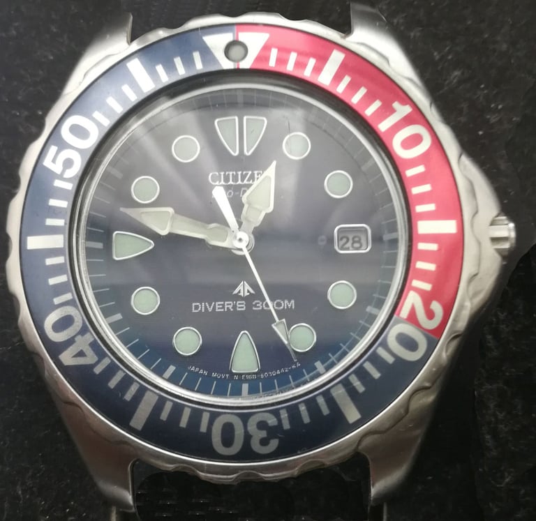 image for Citizen eco drive watch BN0001-01L pepsi excellent condition 