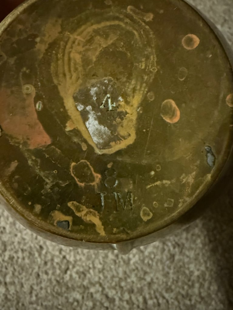 Vintage Brass Guernsey Jersey Jugs Pitcher Dented Antiques