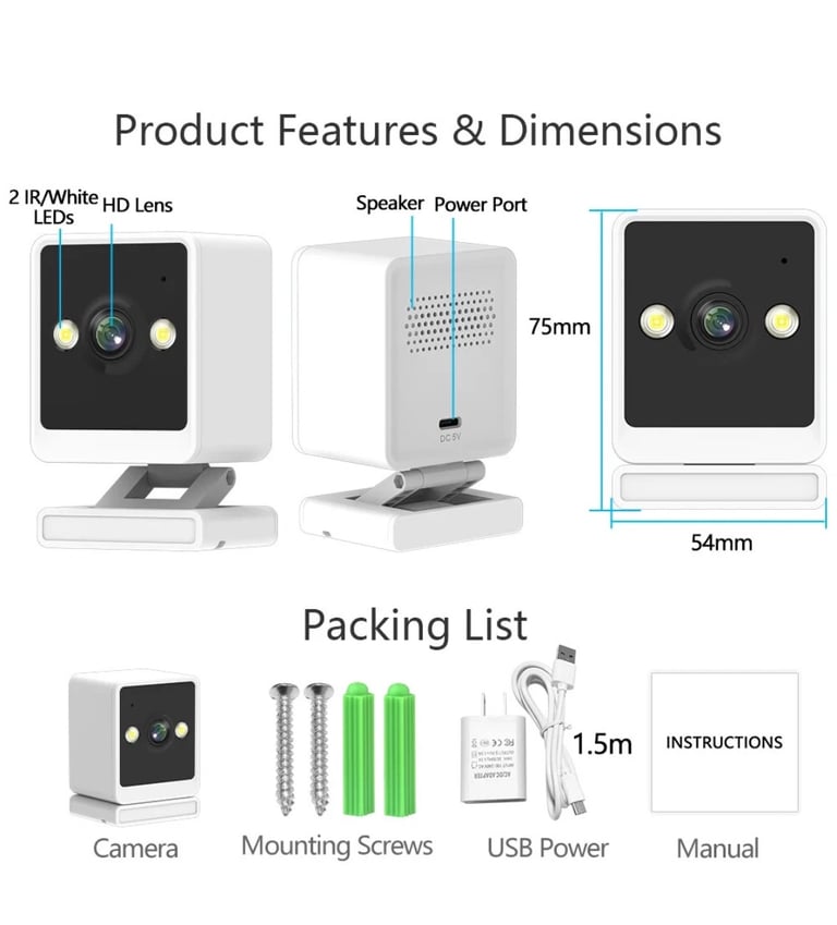 2025 Wifi Smart Camera 2MP 1080P HD IP Night Vision Home Security 2way Audio NEW