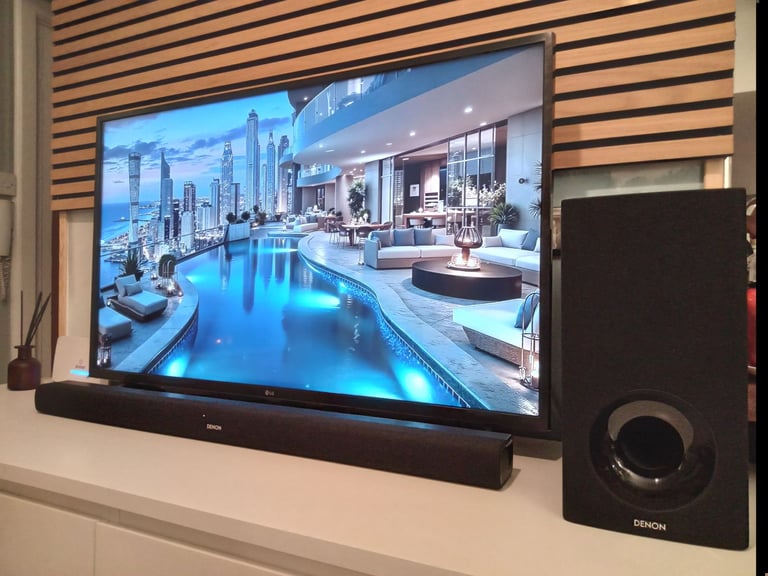 LG 43 " TV with Denon Soundbar + Subwoofer 